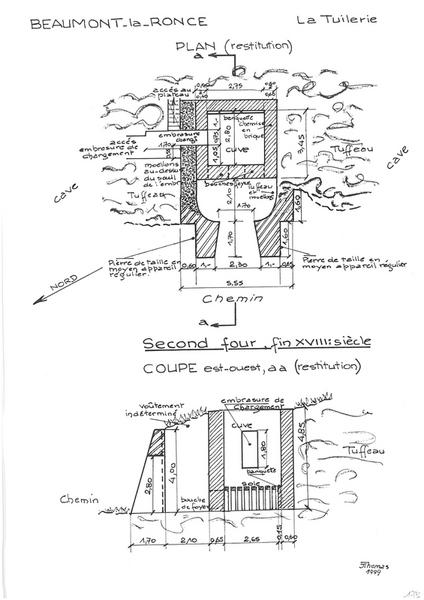 Second four du XVIIIe (Plan et Coupe E-O).