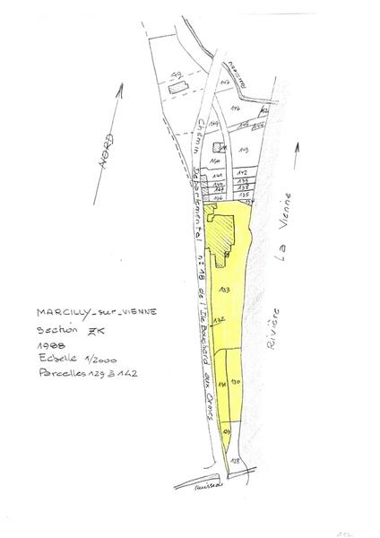 Reproduction du plan cadastral de 1988, Section ZK, échelle 1/2000, Parcelles 129 à 142.