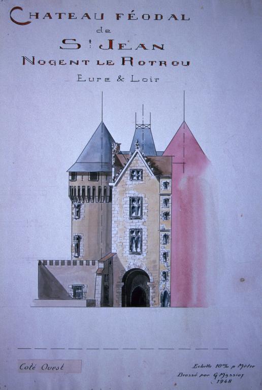 Logis seigneurial, vue du sud-est (1948).