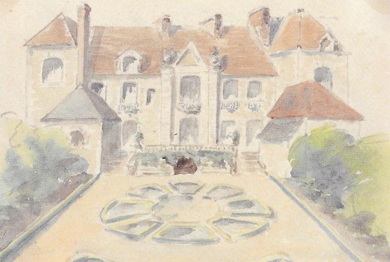Aquarelle, face ouest (vers 1950, Musée-Château Saint-Jean. Fonds Massiot).