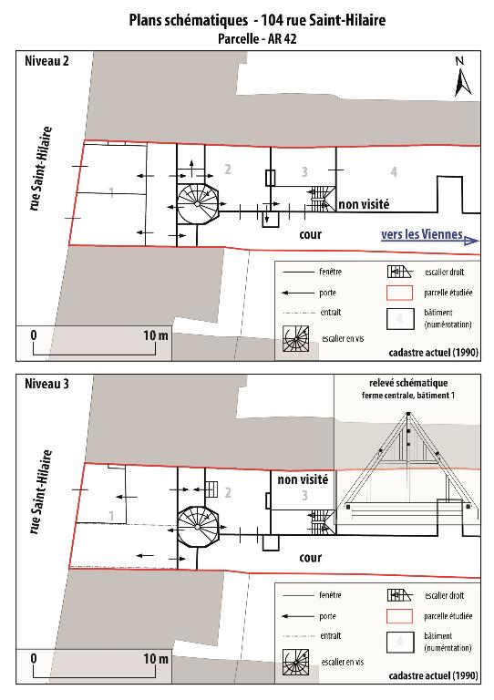 Plans schématiques des premier et deuxième étages.