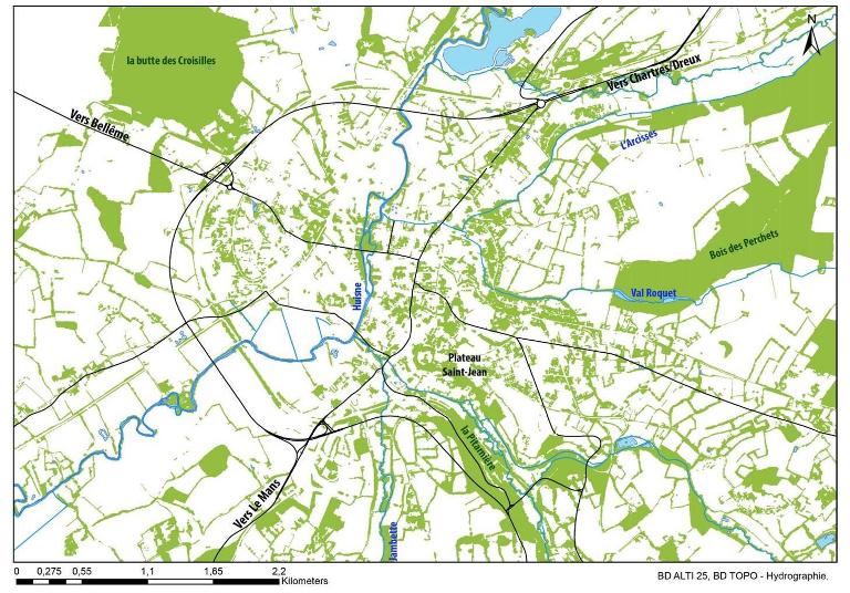 Carte des espaces verts.