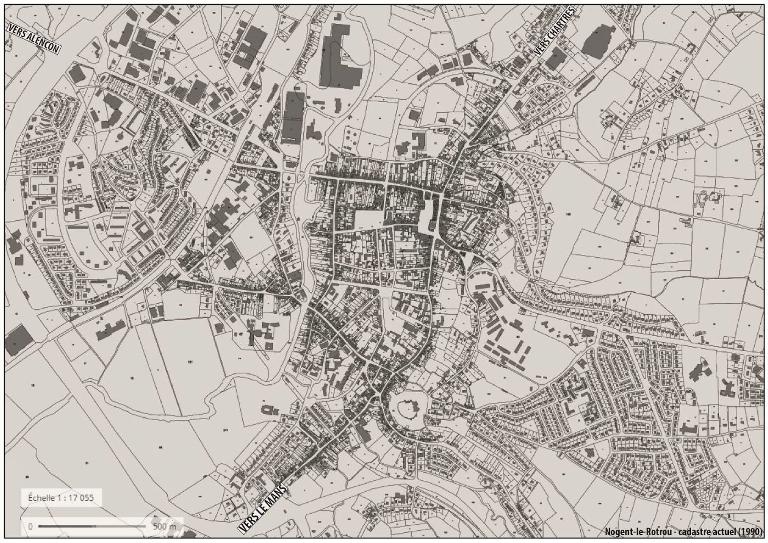Nogent-le-Rotrou – cadastre actuel (1990).