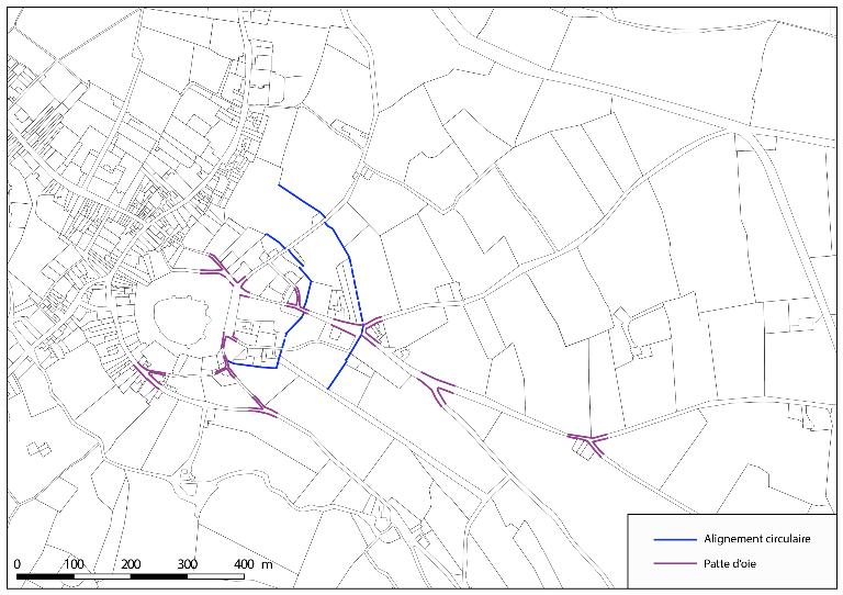 Carte de la zone d’attraction de la basse-cour du château Saint-Jean.
