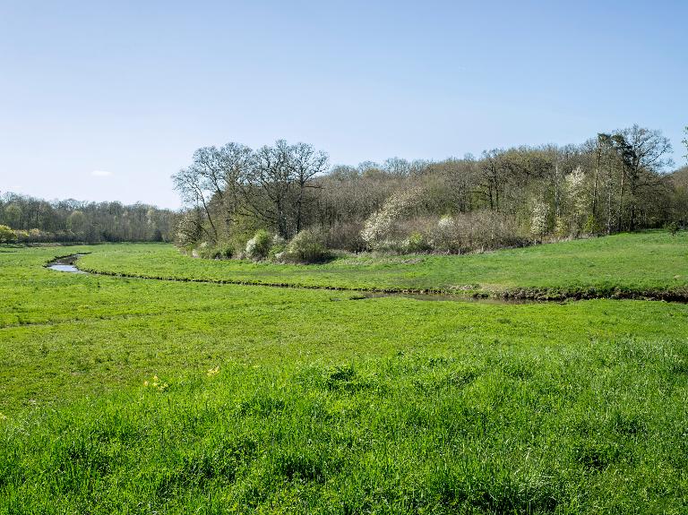 Vue de la vallée de la Foussarde au nord-ouest du château.