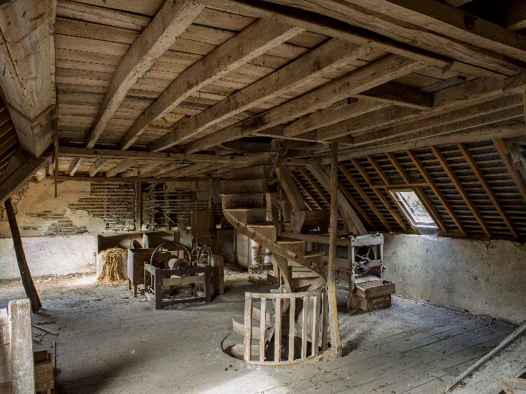 Bâtiment principal, partie atelier, vue d’ensemble du comble à surcroît.