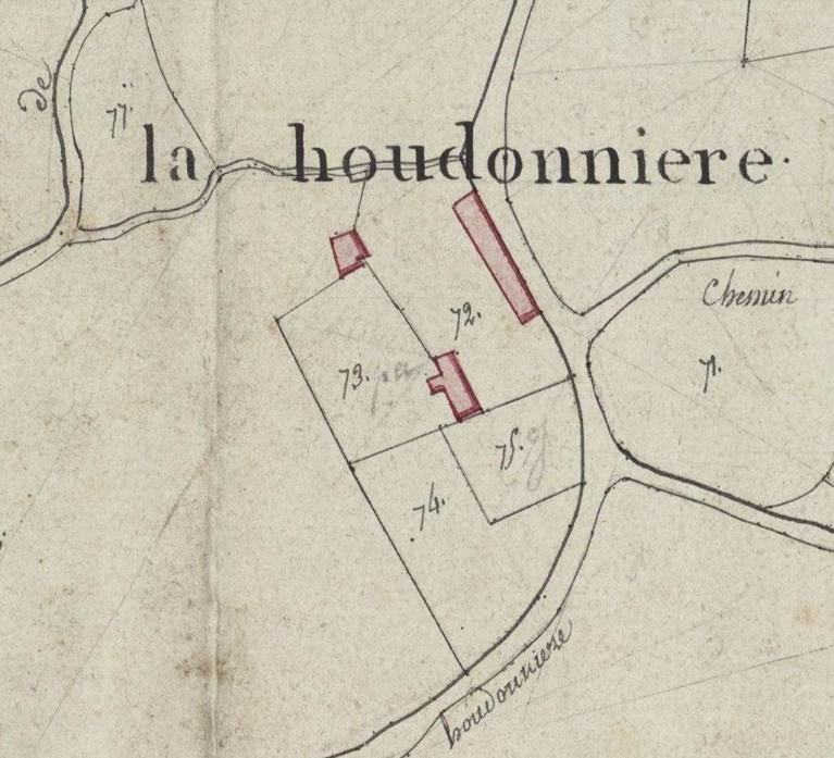 Extrait du plan cadastral de 1811, section C. (Archives départementales d'Eure-et-Loir, 3 P 5294 - 5297).