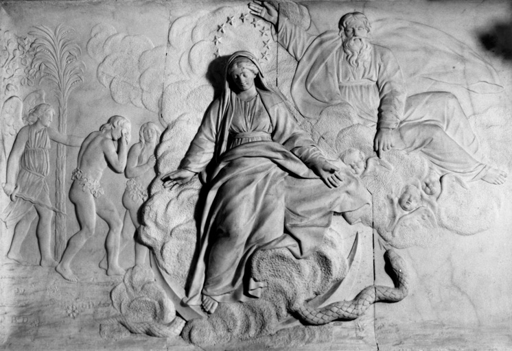 L'Immaculée Conception. Bas-relief déposé au musée des Beaux-Arts de Chartres après le démantèlement du jubé en 1866.