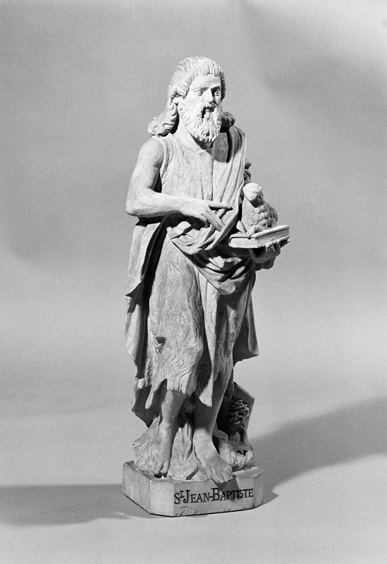 Ensemble de 2 statues (statuette) : saint Jean-Baptiste, saint Célerin