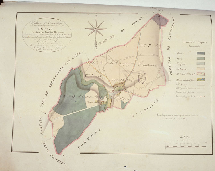 Tableau d'assemblage de Gouvix, canton de Bretteville sur Laize.- Plan cadastral napoléonien, 1813. (AD Calvados).