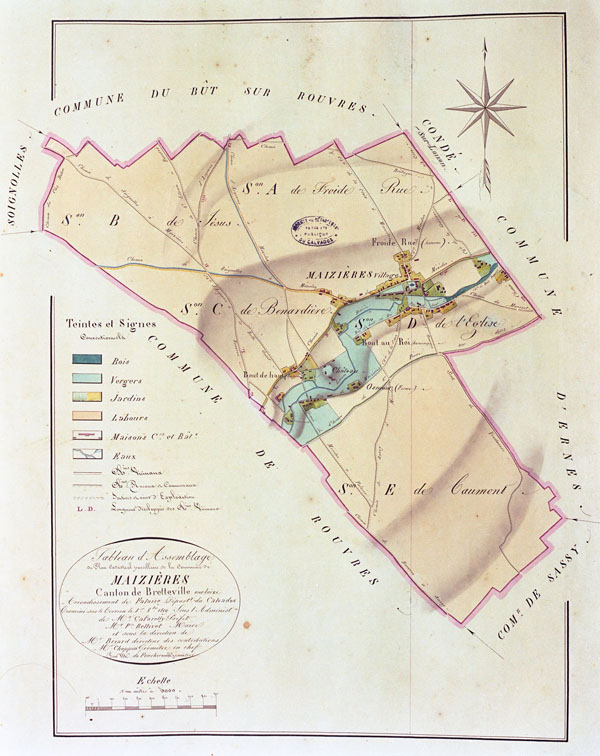 Tableau d'assemblage.- Cadastre napoléonien, 1813. (AD Calvados).