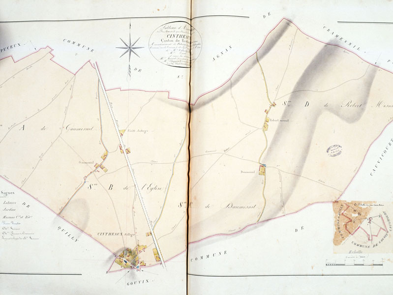 Cadastre napoléonien.- Plan cadastral, 1813. (AD Calvados).