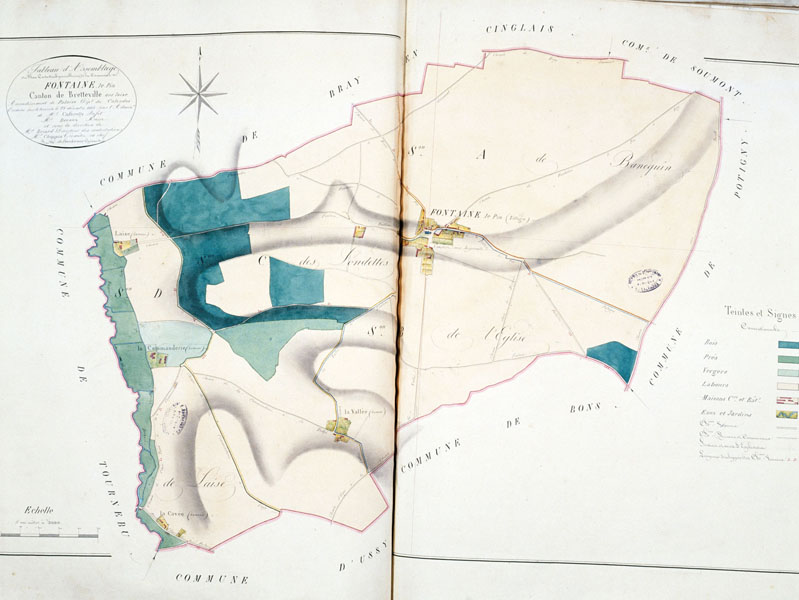 Cadastre, Fontaine-le-Pin.- Plan cadastral napoléonien. (AD Calvados).