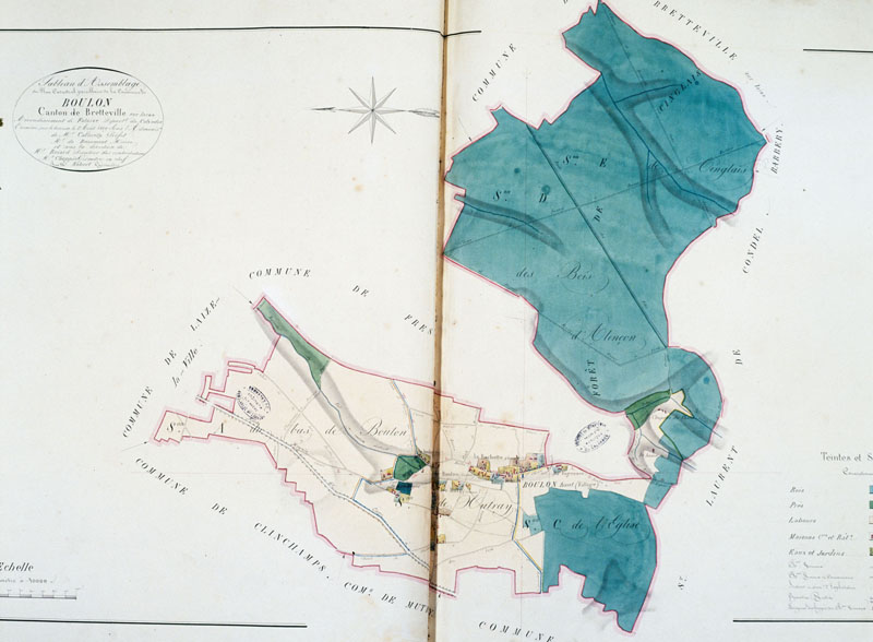 Tableau d'assemblage de Boulon.- Plan cadastral napoléonien, 1813. (AD Calvados).