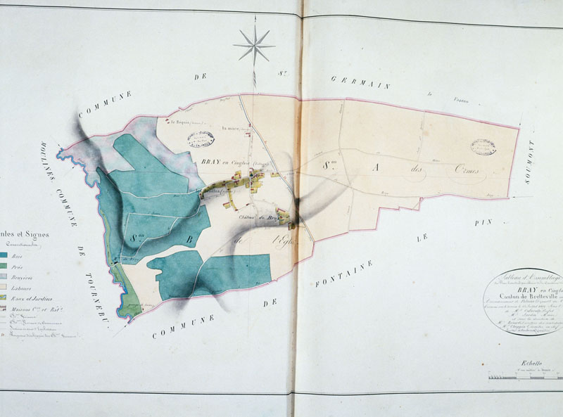 Bray-en-Cinglais.- Plan cadastral napoléonien. (AD Calvados).