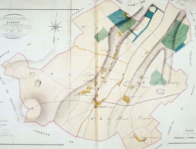 Tableau d'assemblage de Barbery.- Plan cadastral napoléonien, 1813. (AD Calvados).