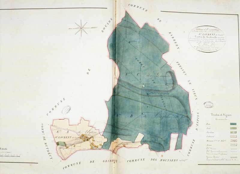 Cadastre.- Plan cadastral napoléonien. (AD Calvados).