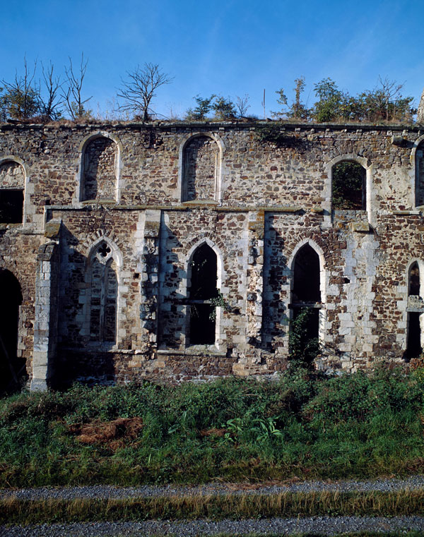 Bâtiments conventuels, bâtiment sud-ouest, élévation extérieure nord, cinquième, sixième, septième et huitième travée.