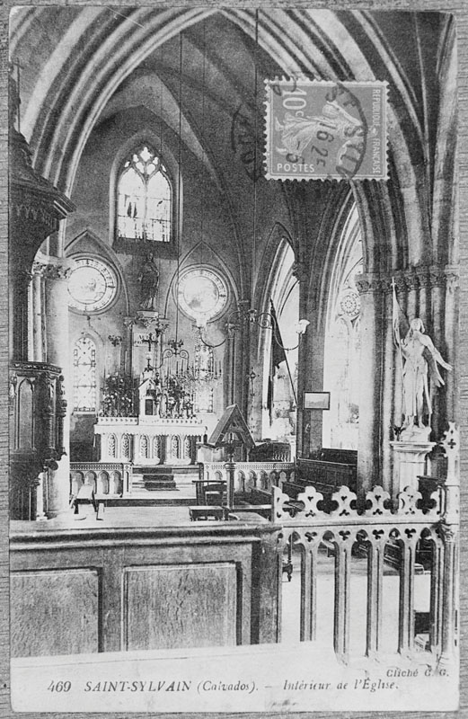 469 SAINT-SYLVAIN (Calvados). - Intérieur de l'église.- Carte postale, C. G., début 20e siècle. (Collection particulière De Moor).
