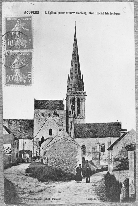 ROUVRES - L'église (XIIe et XIVe sièces), Monument historique.- Carte postale, ed. Poupion, début 20e siècle. (Collection particulière De Moor).