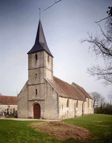 Commanderie Saint-Jean-Baptiste d'Hospitaliers de Saint-Jean de Jérusalem. Eglise priorale Saint-Jean-Baptiste. Elévation extérieure ouest. ; Eglise priorale Saint-Jean-Baptiste. Elévation extérieure ouest. ; Villedieu-lès-Bailleul. Commanderie Saint-Jean-Baptiste d'Hospitaliers de Saint-Jean de Jérusalem. Eglise priorale Saint-Jean-Baptiste.