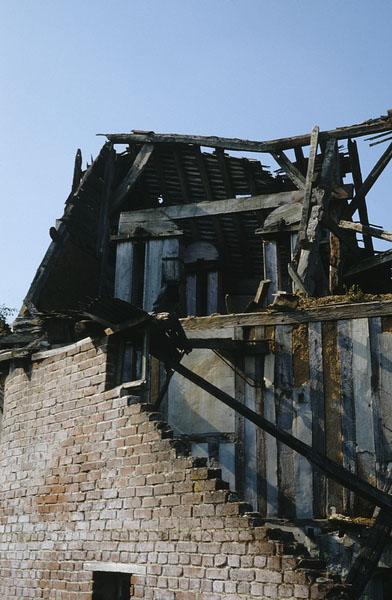 Vieux Moulin. Elévation intérieure, détail: mécanisme.
