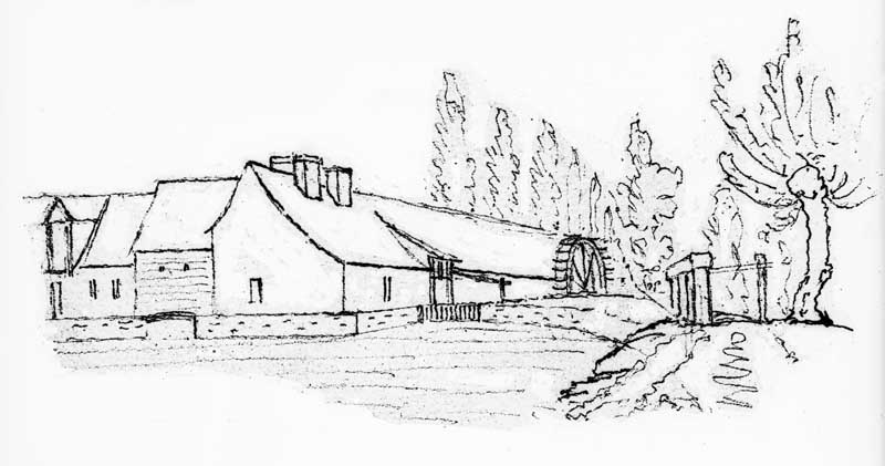 Dessin.- Dessin au crayon, Courtois, vers 1850. (AD Orne. S 980, No16).