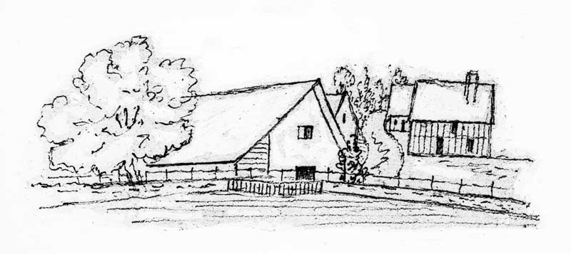 Dessin.- Dessin au crayon, Courtois, vers 1850. (AD Orne. S 980, N°19).