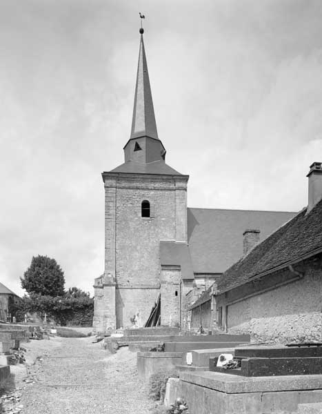 Eglise paroissiale Saint-Rémi. ; Clocher-porche, élévation extérieure sud.