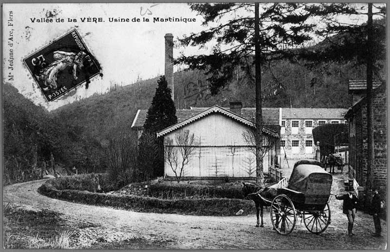 Vallée de la Vère. Usine de la Martinique.- Carte postale, début 20e siècle. (Collection particulière G. Bourdin).