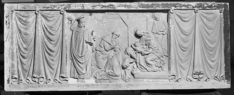 1er bas-relief. Adoration des mages.