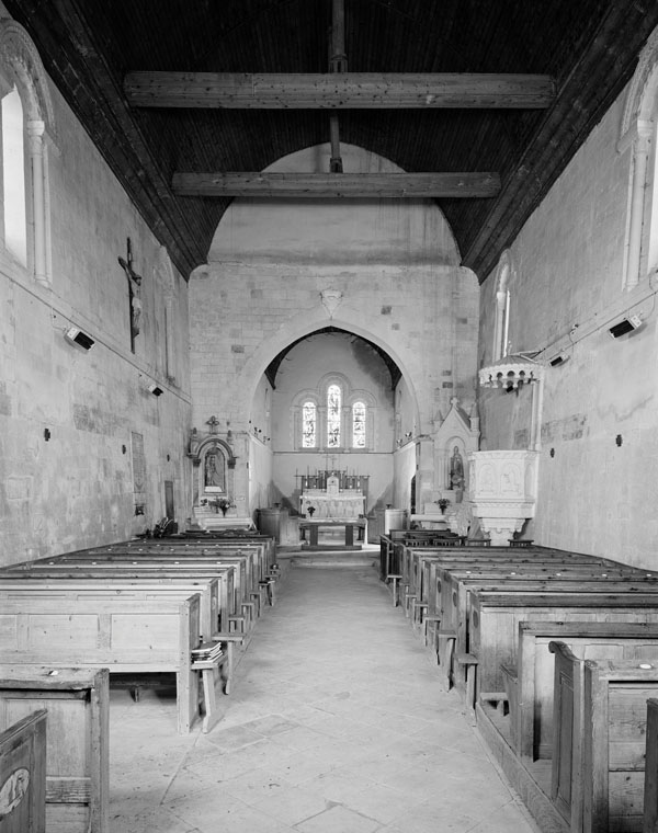 Elévation intérieure de la nef vers le choeur.