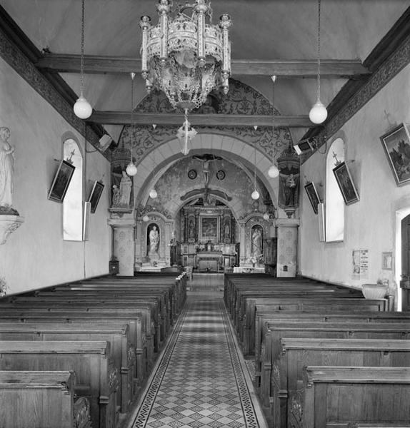 Elévation intérieure de la nef vers le choeur.