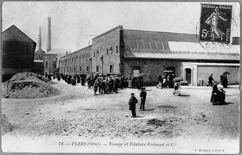 78. - FLERS (Orne). - Tissage et Filature Frémont et Cie.- Carte postale, éd. Albert Buisson, début 20e siècle. (Collection particulière G. Bourdin).