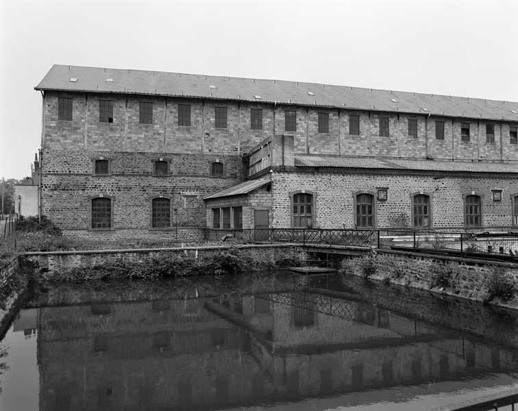 Filature et tissage de la Blanchardière, bâtiment de la teinturerie et entrepôt, élévation sud.