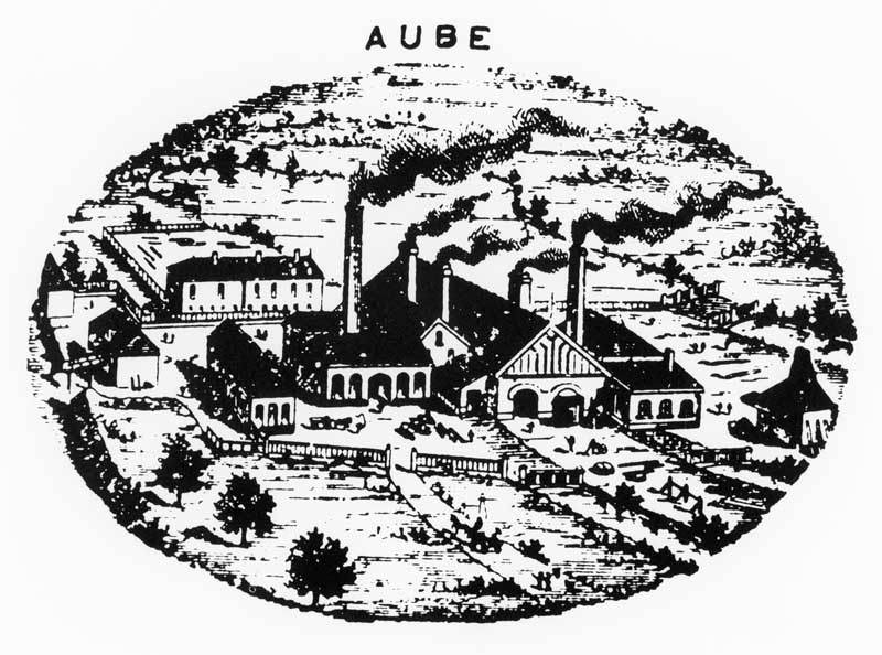 Vue d'ensemble sur un en-tête de papier à lettre.- Dessin, s.d. (Collection particulière Mouchel).
