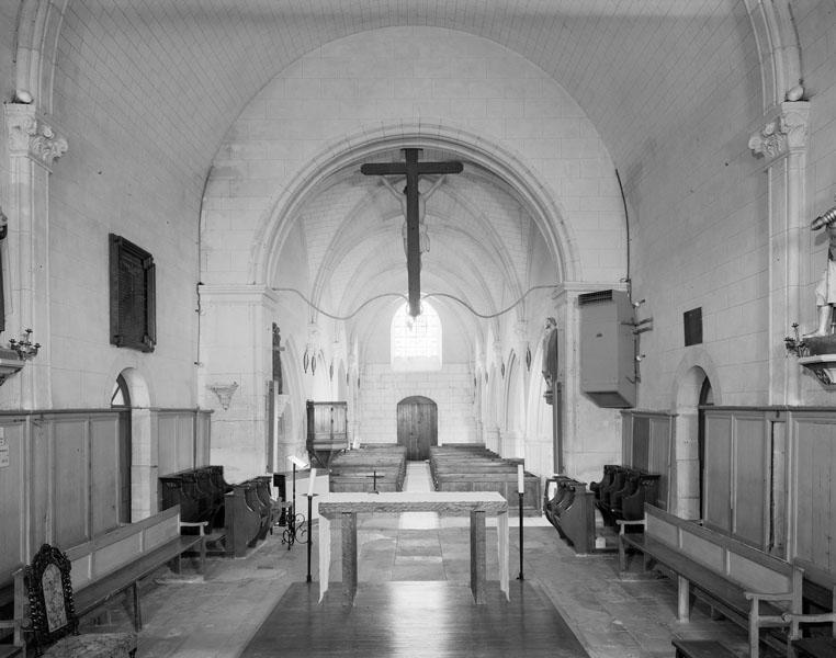 Elévation intérieure, vue du choeur vers la nef.