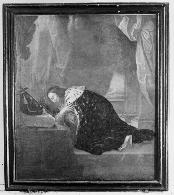 Tableau : saint Louis adorant la couronne d'épines