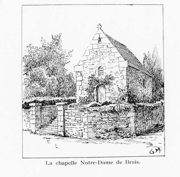 La chapelle Notre-Dame de Brais.- Dessin, G. Massiot, tiré de : Cahiers Percherons, n°10, 1959.