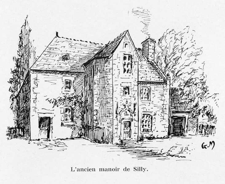 L'ancien manoir de Silly.- Dessin, G. Massiot, tiré de : Cahiers Percherons, n°10, 1959.
