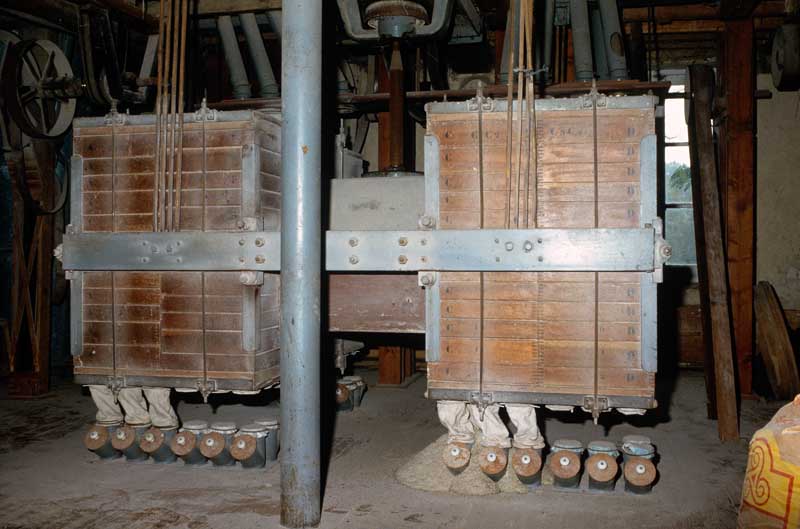 Vue intérieure, détail : Plansichters (minoterie).