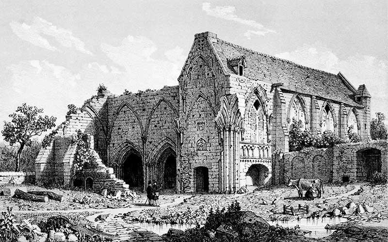 Ruines de l'abbaye de Longues.