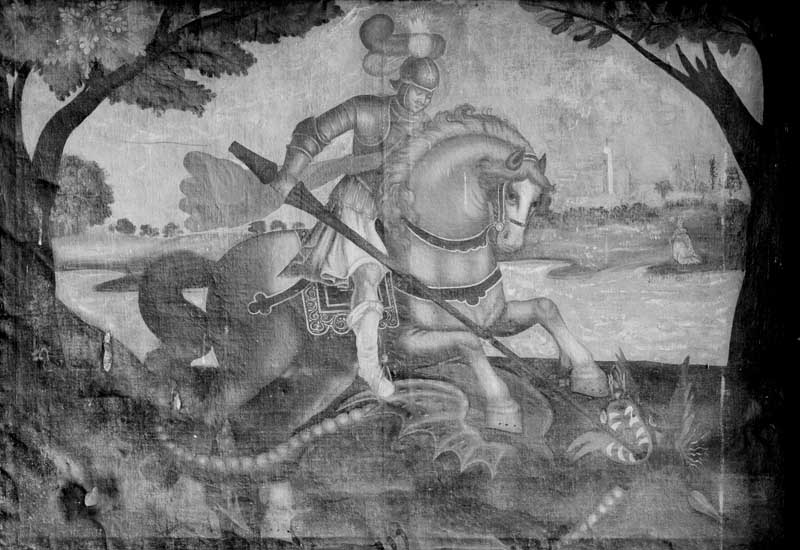 Tableau : saint Georges combattant le dragon