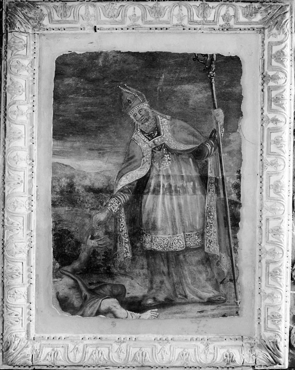 Peinture murale : saint Martin faisant l'aumône