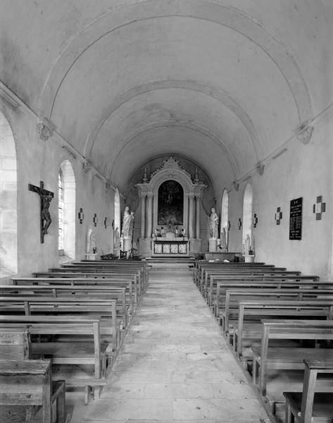 Elévation intérieure de la nef vers le choeur.