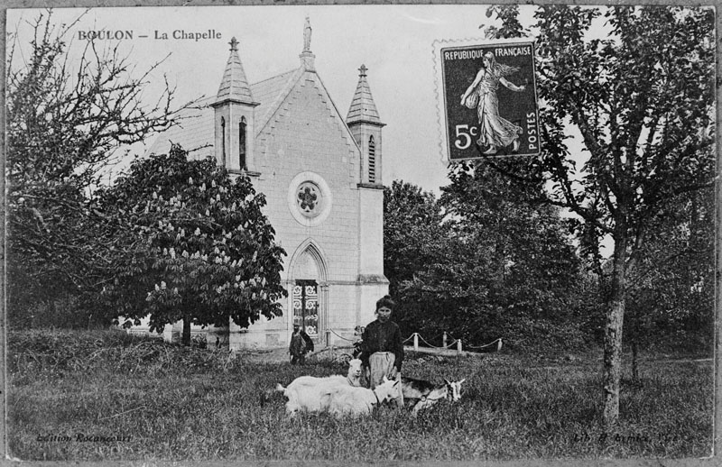 BOULON - La chapelle.- Carte postale, Rocancourt, éd. Ermice, début 20e siècle. (Collection particulière Seigneurie).
