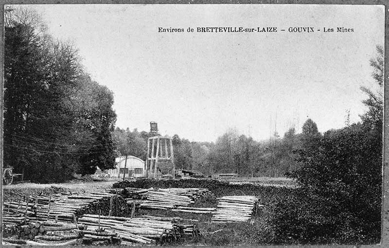 Environs de Bretteville-sur-Laize - Gouvix - Les Mines.- Carte postale, s.d., début 20e siècle. (Collection particulière Seigneurie).
