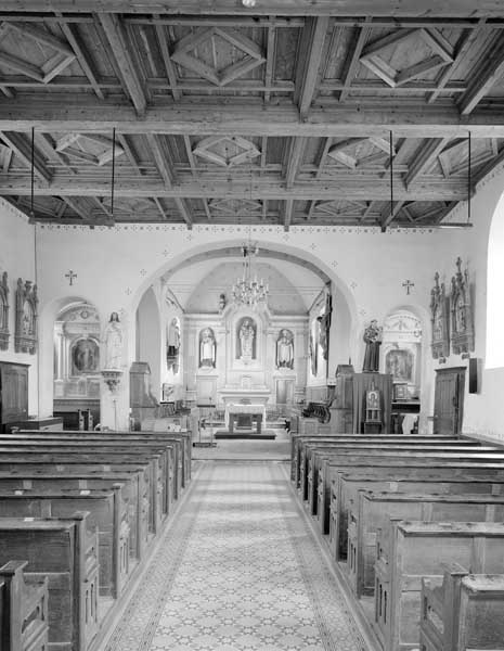 Elévation intérieure de la nef vers le choeur.
