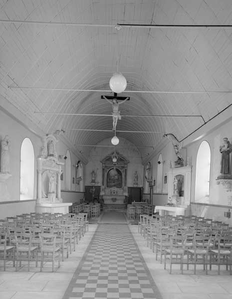 Elévation intérieure de la nef vers le choeur.
