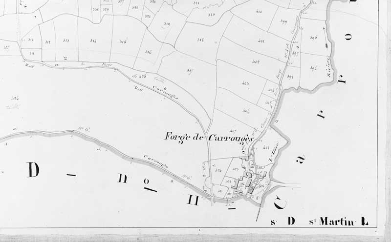 Extrait du plan cadastral de la commune de Saint-Martin l'Aiguillon, section D1.- Plan cadastral. (AD Orne. 3P2 427).